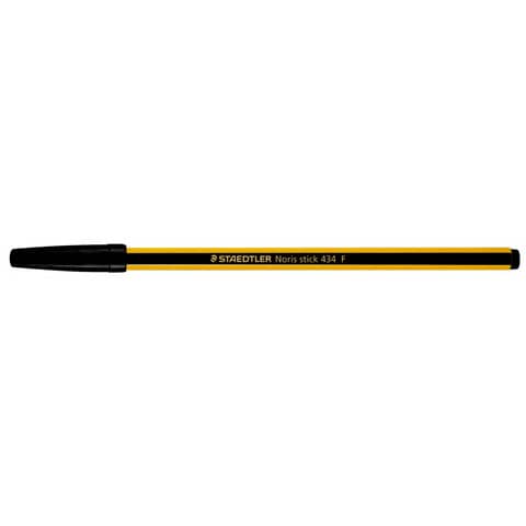 Penna a sfera Staedtler Noris Stick 434 punta F nero - conf. 20 pz - 434 F-09